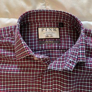 Thomas PINK:  The Prestige: Plaid slim fit button down oxford